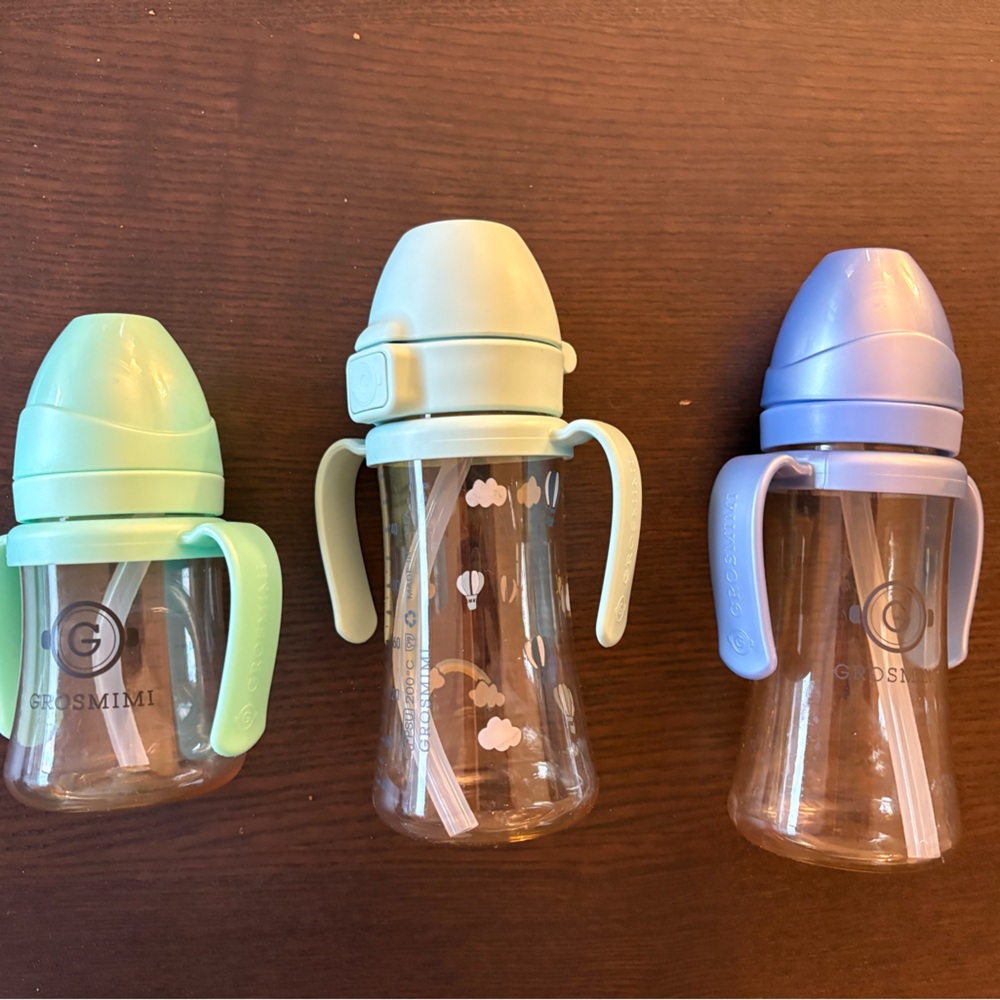 Set of Three Toddler Sippy Cups with Handles